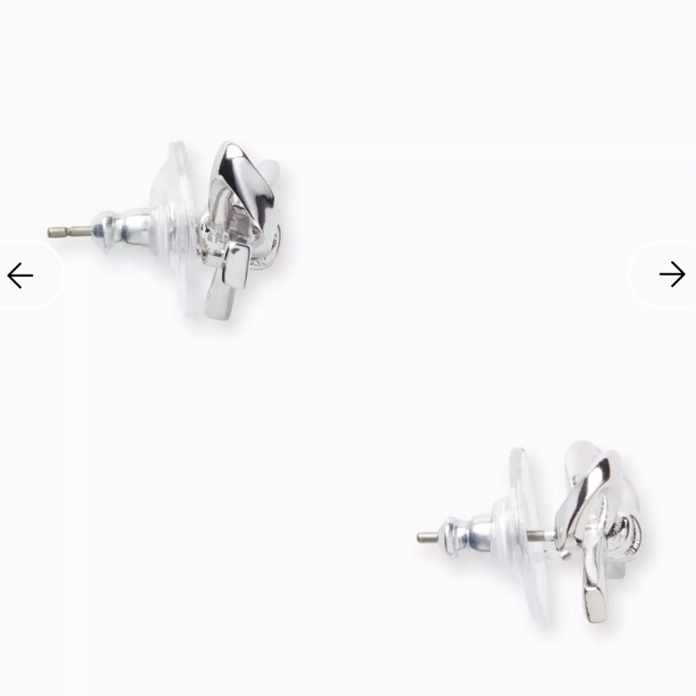 Kate Spade Silver Bow Earrings Skinny Mini Bow Studs - $50 - NWT - Picture 4 of 5